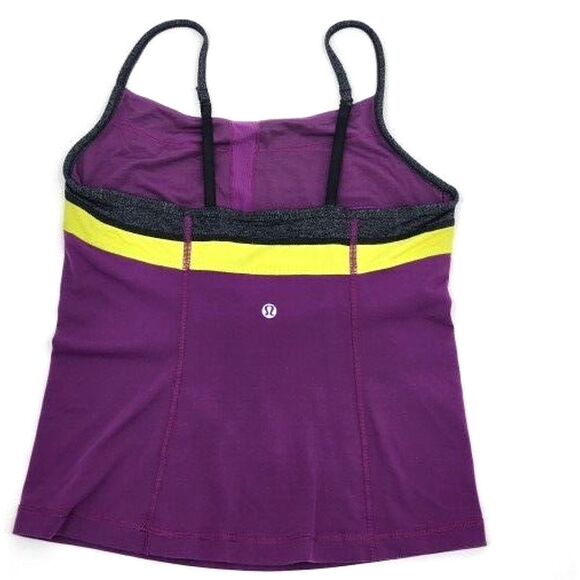 Lululemon Half Moon Tank Top Womens 8 / Medium Cami Purple, Grey, Lime Green Gym - Picture 2 of 4